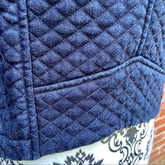 GENERATION LOVE Deep Blue Quilted Zip Moto Jacket - Picture 8 of 8